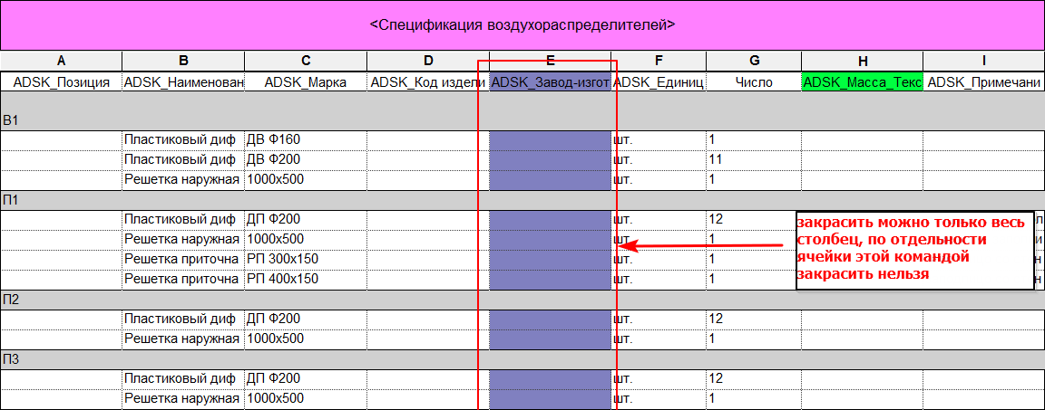 Вот так можно затонировать ячейки