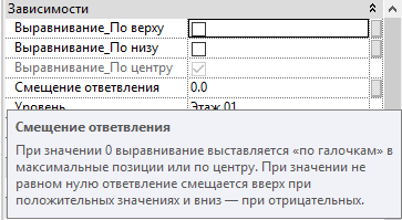 Подсказка у параметра смещения