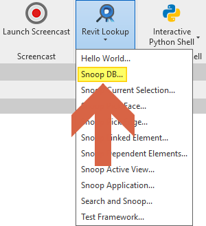 Когда нужно получить доступ ко всей базе данных, надо нажимать сюда. Чтобы посмотреть все параметры выбранного элемента, то выбирайте «Snoop Current Selection...»