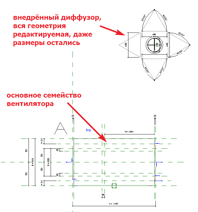 Внедрённая геометрия семейства в семейство