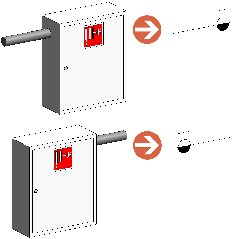 Условные обозначения шкафов на средней и низкой детализации на 3Д-виде