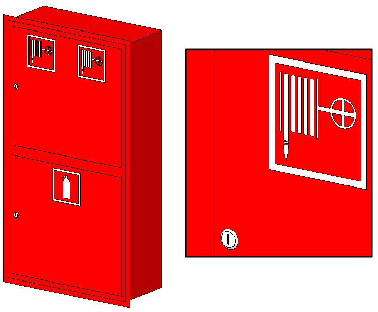 Встраиваемый пожарный шкаф типа 320-12