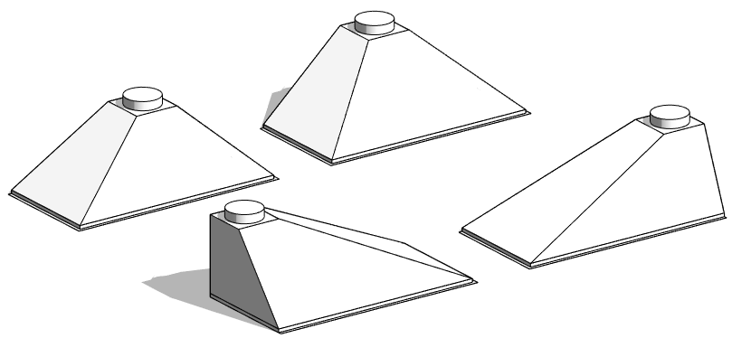 Универсальный зонт в разных положениях: островное по центру, пристенное по центру, пристенное угловое слева, островное боковое справа