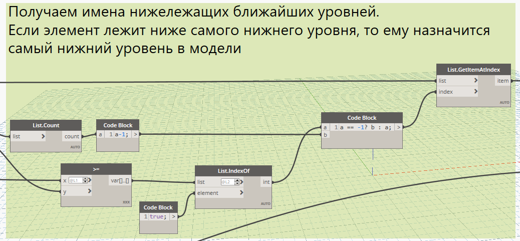 Dynamo: определение уровня у элемента