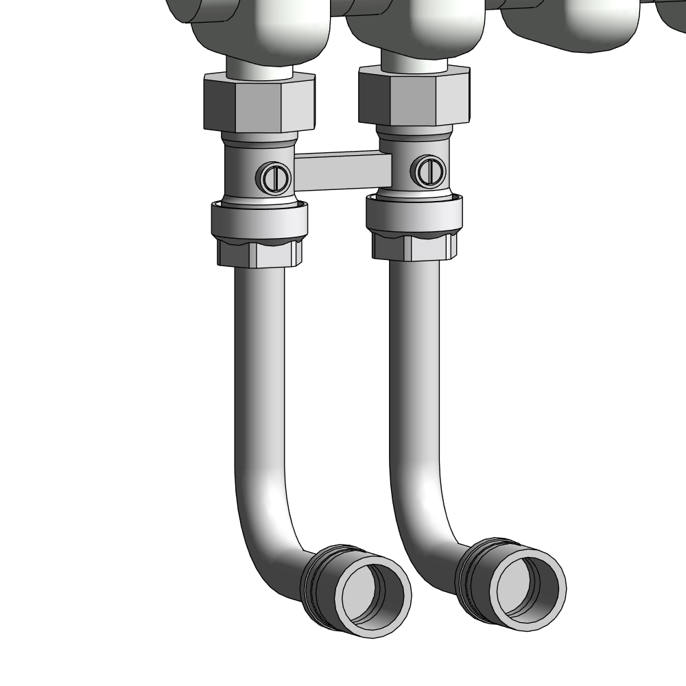 Библиотека: арматура для бокового и нижнего подключения радиаторов